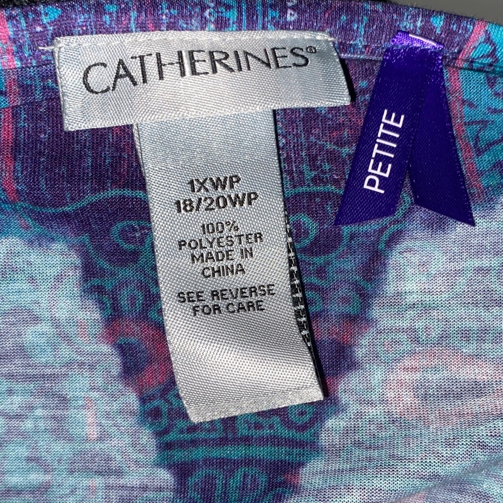 Catherine’s Blue Purple Embellished Women's Petite Tunic Style Top 1XWP - Picture 7 of 9